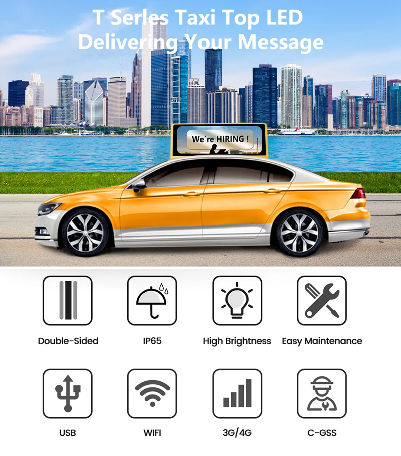 led taxi top display pantalla led superior de taxi