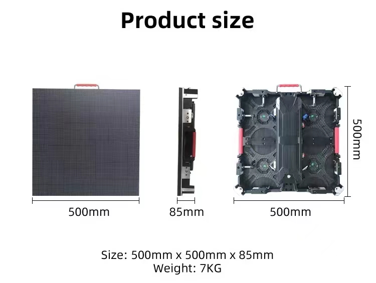 Vitrina LED de 500x500 mm.
