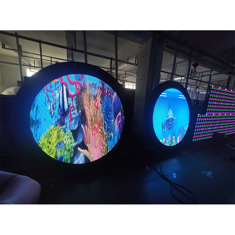 Pantalla LED circular de doble cara de forma redonda de tablero de muestra RGB