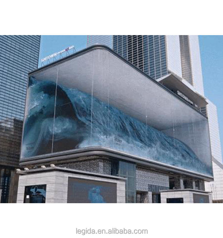 Pantalla llevada publicidad comercial del tablero video gigante al aire libre de la muestra de la cartelera de los ojos desnudos 3D