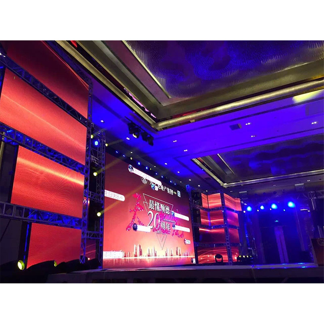 Pantalla LED de pared de vídeo de fondo de cartelera publicitaria de alquiler interior 