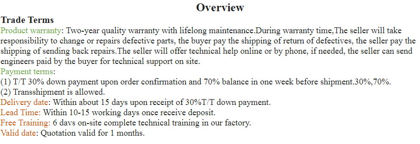 t&eacute;rminos comerciales