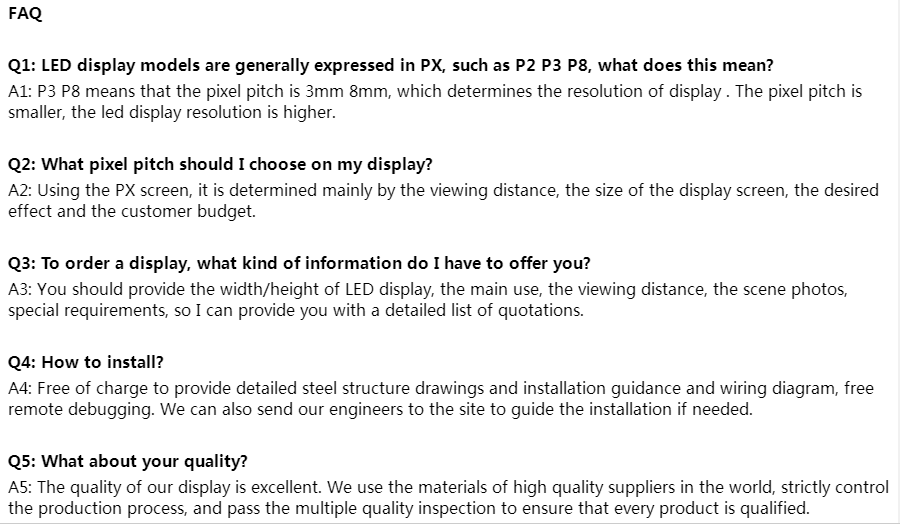 Preguntas frecuentes sobre la pantalla LED